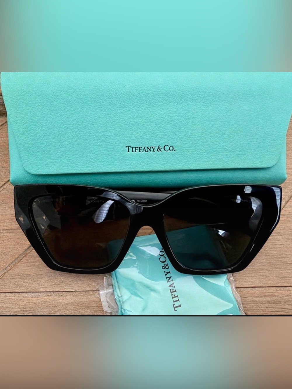 Tiffany & Co. Black Frame Sunglasses with Brown Lenses